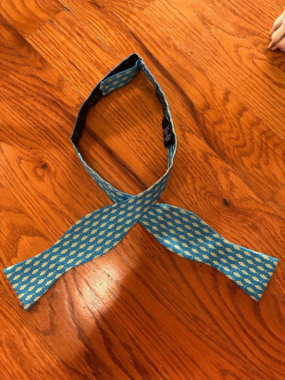 Collared Greens Fish Adjustable Bowtie Blue and Green